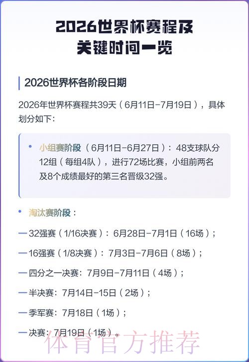 2026世界杯半决赛赛程及时间安排详解